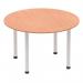 Impulse 1200mm Round Table Beech Top Silver Post Leg I000080