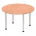 Impulse 1200mm Round Table Beech Top Silver Post Leg I000080