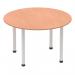 Impulse 1200mm Round Table Beech Top Silver Post Leg I000080