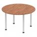 Impulse 1200mm Round Table Walnut Top Silver Post Leg I000140