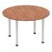 Impulse 1200mm Round Table Walnut Top Silver Post Leg I000140