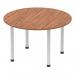 Impulse 1200mm Round Table Walnut Top Silver Post Leg I000140