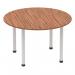 Impulse 1200mm Round Table Walnut Top Silver Post Leg I000140