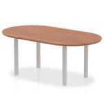 Impulse 1800mm Boardroom Table Walnut Top Silver Post Leg I000143