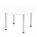 Impulse 1200mm Round Table White Top Silver Post Leg I000200
