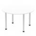 Impulse 1200mm Round Table White Top Silver Post Leg I000200