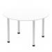 Impulse 1200mm Round Table White Top Silver Post Leg I000200