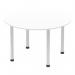 Impulse 1200mm Round Table White Top Silver Post Leg I000200