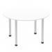 Impulse 1200mm Round Table White Top Silver Post Leg I000200