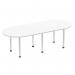 Impulse 2400mm Boardroom Table White Top Silver Post Leg I000204