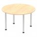 Impulse 1200mm Round Table Maple Top Silver Post Leg I000260
