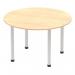 Impulse 1200mm Round Table Maple Top Silver Post Leg I000260
