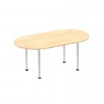 Impulse 1800mm Boardroom Table Maple Top Silver Post Leg I000263