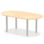 Impulse 1800mm Boardroom Table Maple Top Silver Post Leg I000263