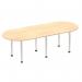 Impulse 2400mm Boardroom Table Maple Top Silver Post Leg I000264