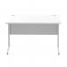 Impulse 1200 x 800mm Straight Office Desk White Top Silver Cantilever Leg I000305