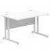 Impulse 1200 x 800mm Straight Office Desk White Top Silver Cantilever Leg I000305