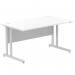 Impulse 1400 x 800mm Straight Office Desk White Top Silver Cantilever Leg I000306