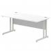 Impulse 1600 x 800mm Straight Office Desk White Top Silver Cantilever Leg I000307