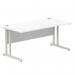 Impulse 1600 x 800mm Straight Office Desk White Top Silver Cantilever Leg I000307