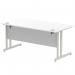 Impulse 1600 x 800mm Straight Office Desk White Top Silver Cantilever Leg I000307