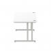 Impulse 1600 x 800mm Straight Office Desk White Top Silver Cantilever Leg I000307