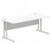 Impulse 1800 x 800mm Straight Office Desk White Top Silver Cantilever Leg I000308