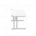 Impulse 1800 x 800mm Straight Office Desk White Top Silver Cantilever Leg I000308