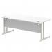 Impulse 1800 x 800mm Straight Office Desk White Top Silver Cantilever Leg I000308