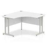 Impulse 1200mm Corner Office Desk White Top Silver Cantilever Leg I000318