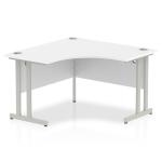 Impulse 1200mm Corner Office Desk White Top Silver Cantilever Leg I000318