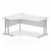 Impulse 1600mm Left Crescent Office Desk White Top Silver Cantilever Leg I000321