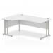 Impulse 1800mm Left Crescent Office Desk White Top Silver Cantilever Leg I000323