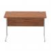 Impulse 1200 x 800mm Straight Office Desk Walnut Top Silver Cantilever Leg I000327