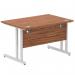 Impulse 1200 x 800mm Straight Office Desk Walnut Top Silver Cantilever Leg I000327