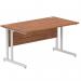 Impulse 1400 x 800mm Straight Office Desk Walnut Top Silver Cantilever Leg I000328