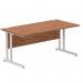 Impulse 1600 x 800mm Straight Office Desk Walnut Top Silver Cantilever Leg I000329