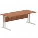 Impulse 1800 x 800mm Straight Office Desk Walnut Top Silver Cantilever Leg I000330