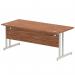 Impulse 1800 x 800mm Straight Office Desk Walnut Top Silver Cantilever Leg I000330