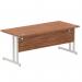 Impulse 1800 x 800mm Straight Office Desk Walnut Top Silver Cantilever Leg I000330