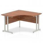 Impulse 1200mm Corner Office Desk Walnut Top Silver Cantilever Leg I000340