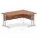 Impulse 1600mm Right Crescent Office Desk Walnut Top Silver Cantilever Leg I000344