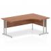 Impulse 1800mm Right Crescent Office Desk Walnut Top Silver Cantilever Leg I000346