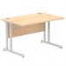 Impulse 1200 x 800mm Straight Office Desk Maple Top Silver Cantilever Leg I000349