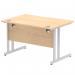 Impulse 1200 x 800mm Straight Office Desk Maple Top Silver Cantilever Leg I000349