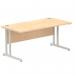 Impulse 1600 x 800mm Straight Office Desk Maple Top Silver Cantilever Leg I000351