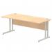 Impulse 1800 x 800mm Straight Office Desk Maple Top Silver Cantilever Leg I000352