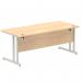 Impulse 1800 x 800mm Straight Office Desk Maple Top Silver Cantilever Leg I000352