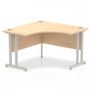 Impulse 1200mm Corner Office Desk Maple Top Silver Cantilever Leg