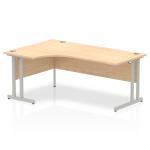 Impulse 1800mm Left Crescent Office Desk Maple Top Silver Cantilever Leg I000367